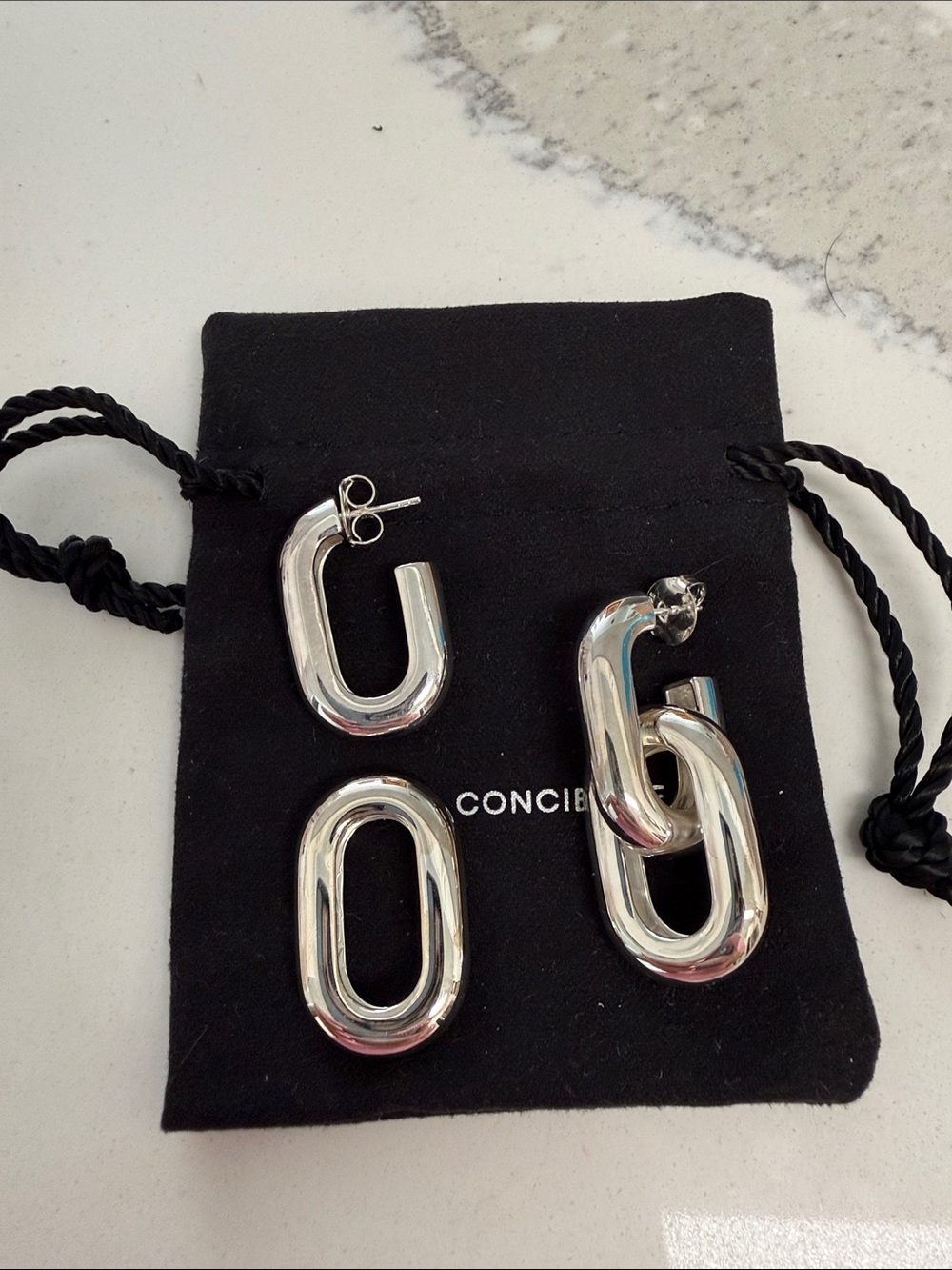 Ring Concierge Multi Way Cloud Link Sterling Silver earrings